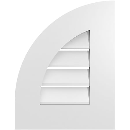 Ekena Millwork Quarter Round Top Left Surface Mount PVC Gable Vent w/ 3-1/2"W x 1"P Standard Frame, 14"W x 18"H GVPQL14X1801SF